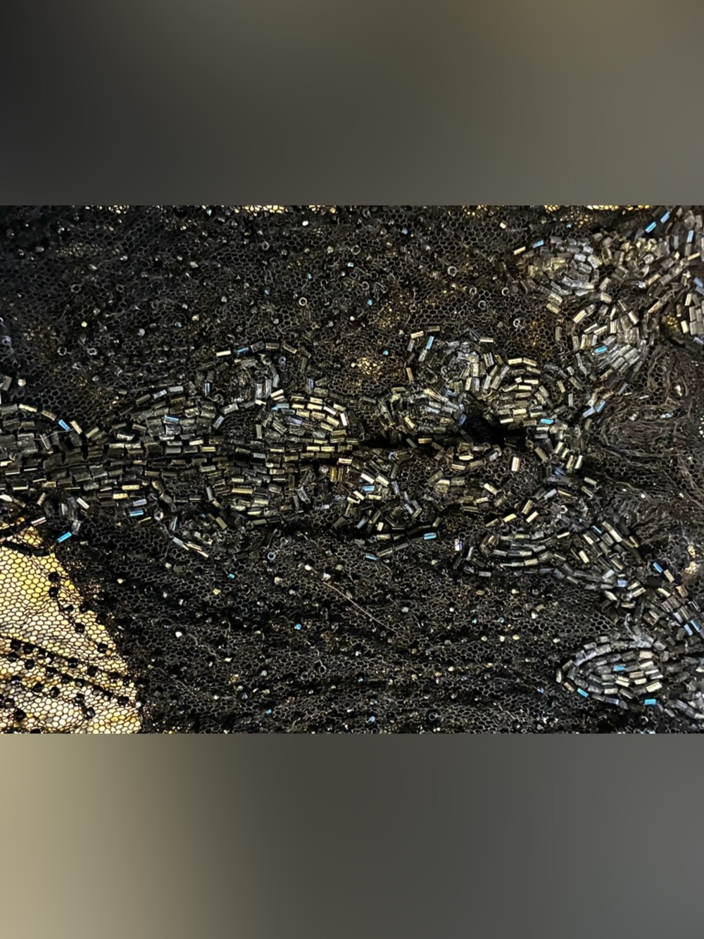 Antique Jet Beaded Shrug, Intricate Design, Art Deco or Victorian mourning style - Picture 3 of 6